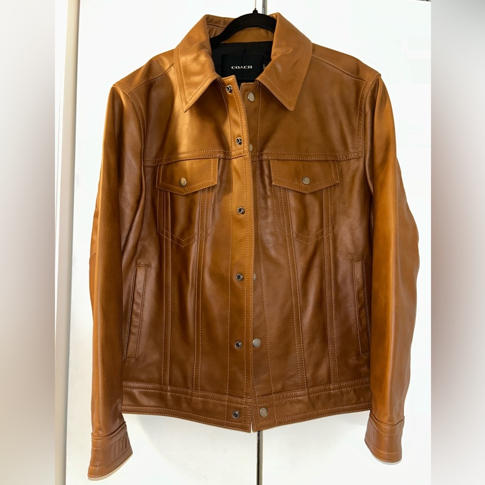 Coach Men’s Leather Trucker Jacket